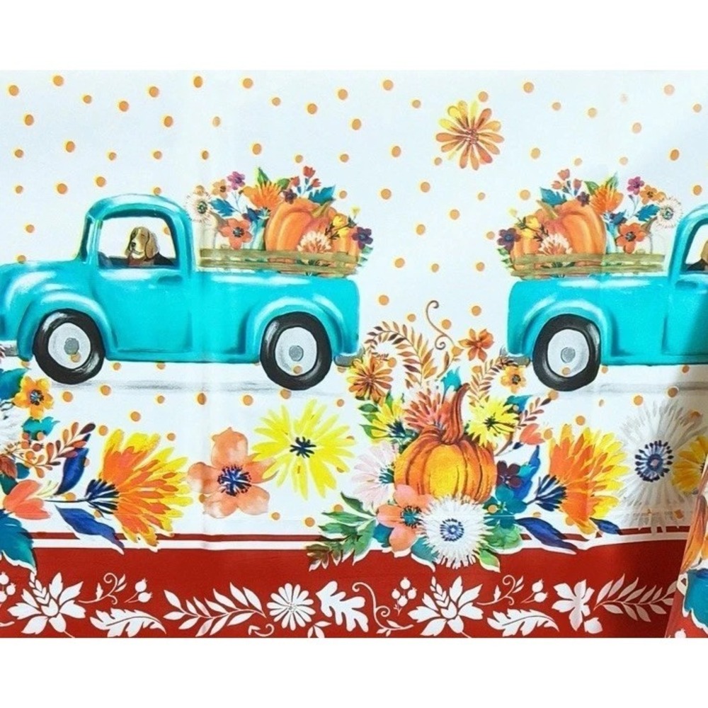 Pioneer Woman Harvest Thanksgiving 54 in w x 108 in. L Dog Plastic Table Covers
